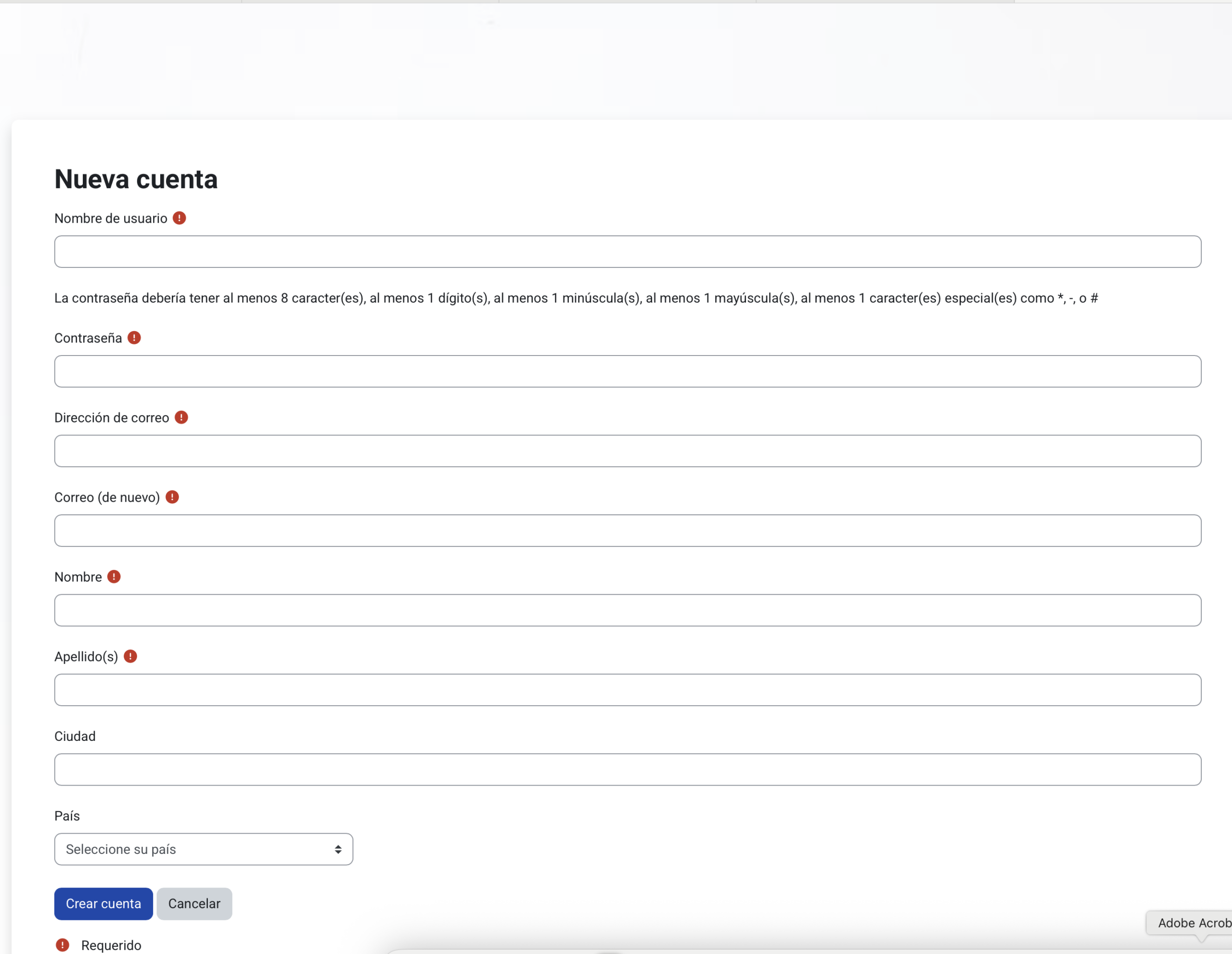 Paso 3: Formulario de registro